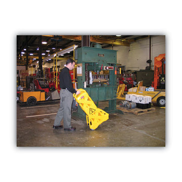 Rubbermaid® Commercial Portable Mobile Safety Barrier, Plastic, 13ft X 40", Yellow freeshipping - TVN Wholesale